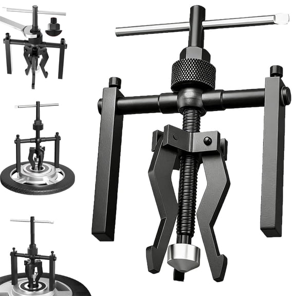 Multi-Function 3-Jaw Bore Puller Tool, Automotive Heavy Duty Carbon Steel Bearing Puller Kit, Internal External Bearing Gear Extractor for Manual Removal of Wheel Bushings