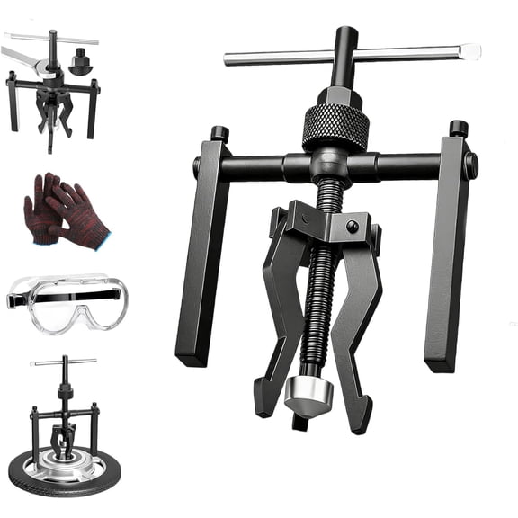 Multi-Function 3-Jaw Bore Puller Tool, Automotive Heavy Duty Carbon Steel Bearing Puller Kit, Internal External Bearing Gear Extractor for Manual Removal of Wheel Bushings & Gears (1PC-Small)