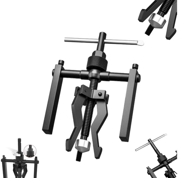Multi-Function 3-Jaw Bore Puller Tool, Internal External Bearing Gear Extractor, Carbon Steel Guide Bearing Puller Kit, Used for Manual Removal of Wheel Hub Bearings, Gears (Small)