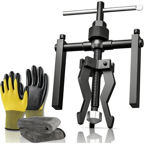Multi-Function 3-Jaw Bore Puller Tool, Internal External Bearing Gear Extractor, Carbon Steel Pilot Bearing Puller Set, Bearing Removal Tool for Wheel Bearings, Bushings, Gears, Car and Suv (Small)