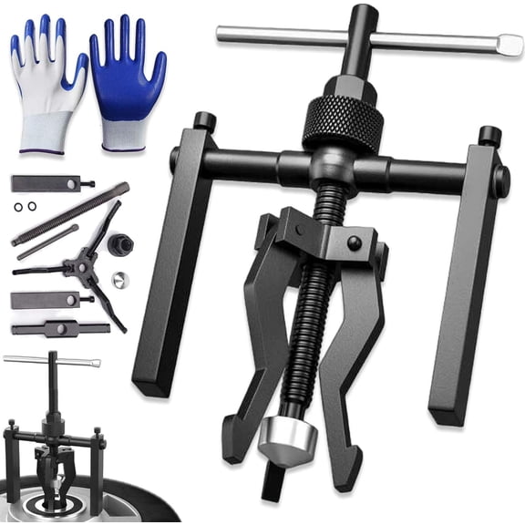 Multi-Function 3-Jaw Bore Puller Tool, Internal External Bearing Gear Extractor, Carbon Steel Pilot Bearing Puller Set for Manual Removal of Wheel Bearings Bushings Gears (S)