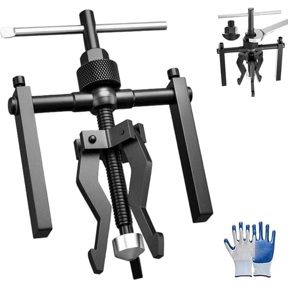 Multi-Function 3-Jaw Bore Puller Tool, Internal External Pilot Bearing Removal Tool, Universal Bushing & Hub Puller Gear Extractor for Automotive Wheel Bearings Gears Flywheels Motor Units(Small)