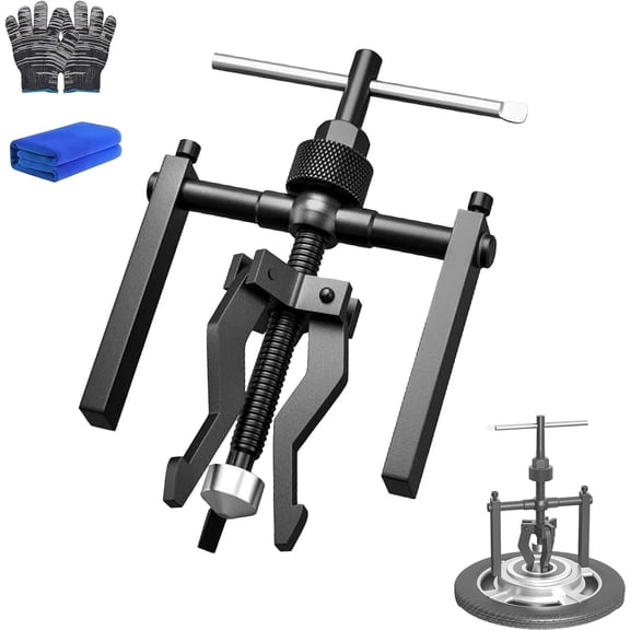 Multi-Function 3-Jaw Bore Puller Tool – Reversible Internal & External Bearing Extractor Kit, Gear & Hub Pulling Set for Motorcycle Automotive Repair & Maintenance (Small)
