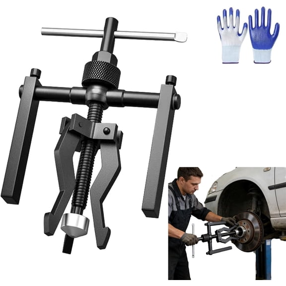 Multi-Function 3-Jaw Bore Puller Tool, Reversible Internal External Bearing Gear Extractor Kit, Carbon Steel Pilot Bearing Puller Set for Wheel Bearings, Bushings, Gears and Hubs (Small)