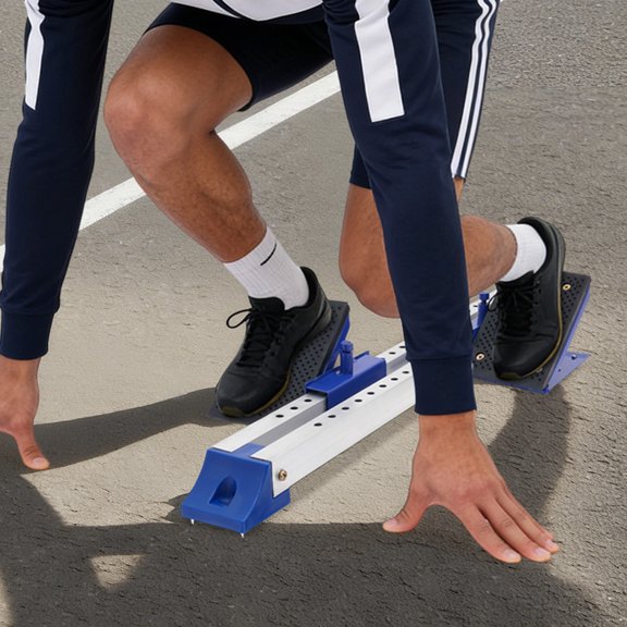 Multi-Function Athletics Track Starting Block, 6 Adjustable Pedal Angle, Sprinter Starting Block for Plastic Runway Cinder Track