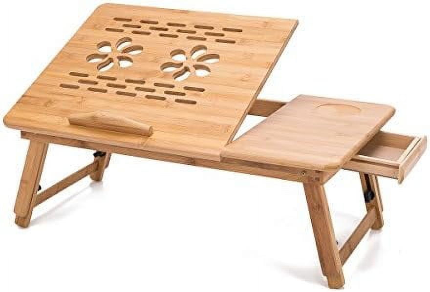 Multi Function Bamboo Lapdesk Table Laptop Stand Breakfast Trays Bed