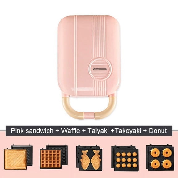 Multi-Function Breakfast Maker Electric Sandwich Machine Waffle Donuts Octopus Balls Taiyaki Light Food Machine 5 Plates