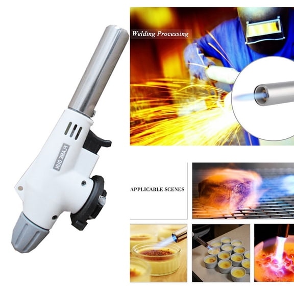 Multi-Function Butane Torch Lighter - 1350C Adjustable Flame Blow Torch with Auto Ignition, Windproof Gas Welding Burner for Cooking, Camping & Outdoor Heating