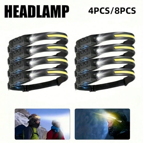 Multi-Function COB Headlamp with USB Charging, Bright Light for Outdoor Night Running and Fishing, Headlight for Fishing