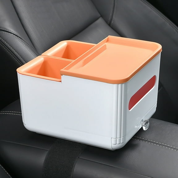 Multi-Function Car Armrest Box Organizer - Cup Holder Tissue Box Umbrella Storage Trash Can, Waterproof Vehicle Storage Bin Interior Decor, Universal Fit SUV Truck Van