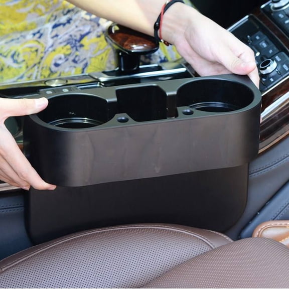 Multi-Function Car Seat Gap Cup Holder  Wedge Design with Cell Phone Storage & Drinks Holder, Universal Interior Organizer Box