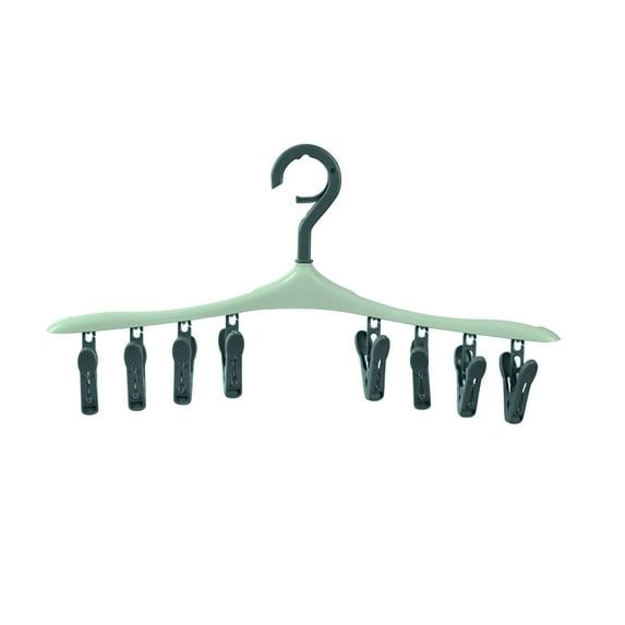 Multi-Function Clothes Drying Rack with 8 Detachable Clips | Windproof 360-Degree Swivel Hook for Underwear, Socks, Bras & Hats | Wardrobe, Bathroom & Travel Storage Hanger