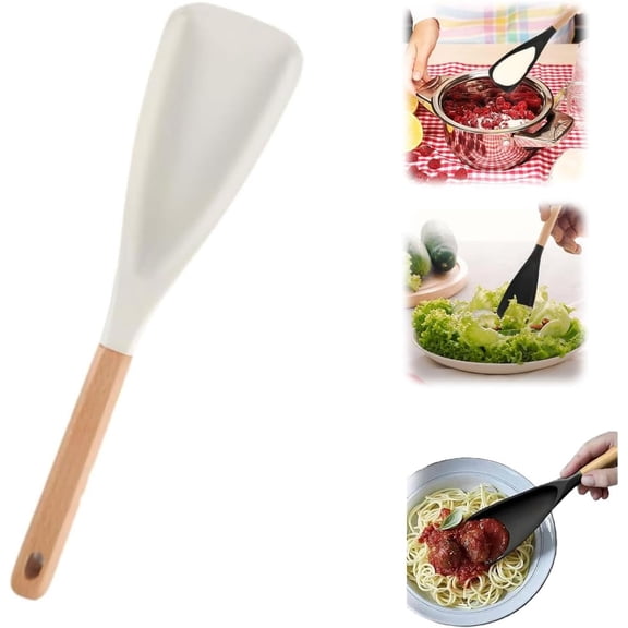 Multi Function Cooking Spoon,3 in 1 Spatula Spoon Spatula Silicone, for Nonstick Cookware for Mixing, Scoop, and Scrape