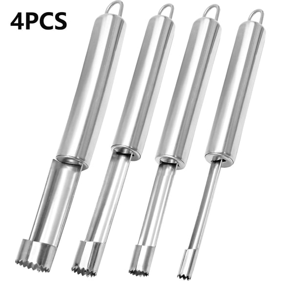Multi-Function Corer Set 4 Pieces Stainless Steel Remover Tools for Apple, Pear, Cherry, Jujube, Red Dates Suitable for Home Kitchen