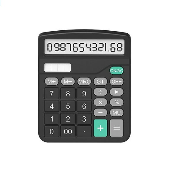 Multi-Function Desktop Calculator With 12 Digit Large LCD Display, Solar And Battery Power, Handheld Basic Calculator With Sensitive Button