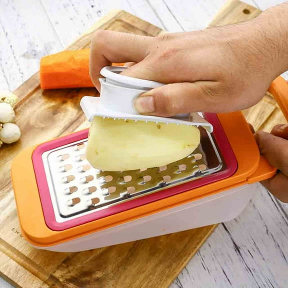 Multi Function Detachable Potato Radish Grater Finger Protector White PP Kitchen Safety Tool Vegetable Cutter Accessory for Home Use Easy Storage 9.4x8x2.2cm