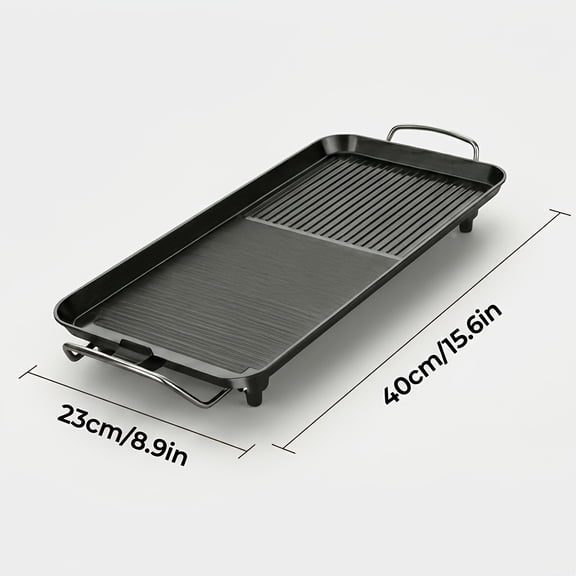 Multi-Function Electric Indoor Grill and Pan, Non-Stick, Smokeless with Adjustable Heat for Eggs, Meat, and Vegetables