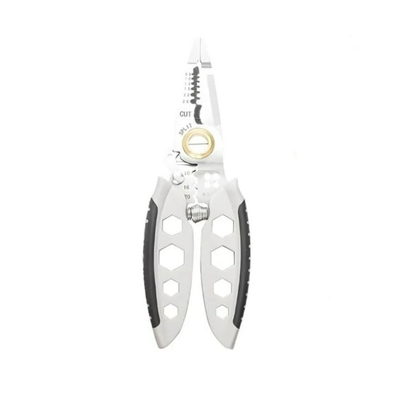 Multi-Function Electrical Stripping Pliers 7-Inch Manual Stripper Tool for Cutting Crimping Winding 1-Pack