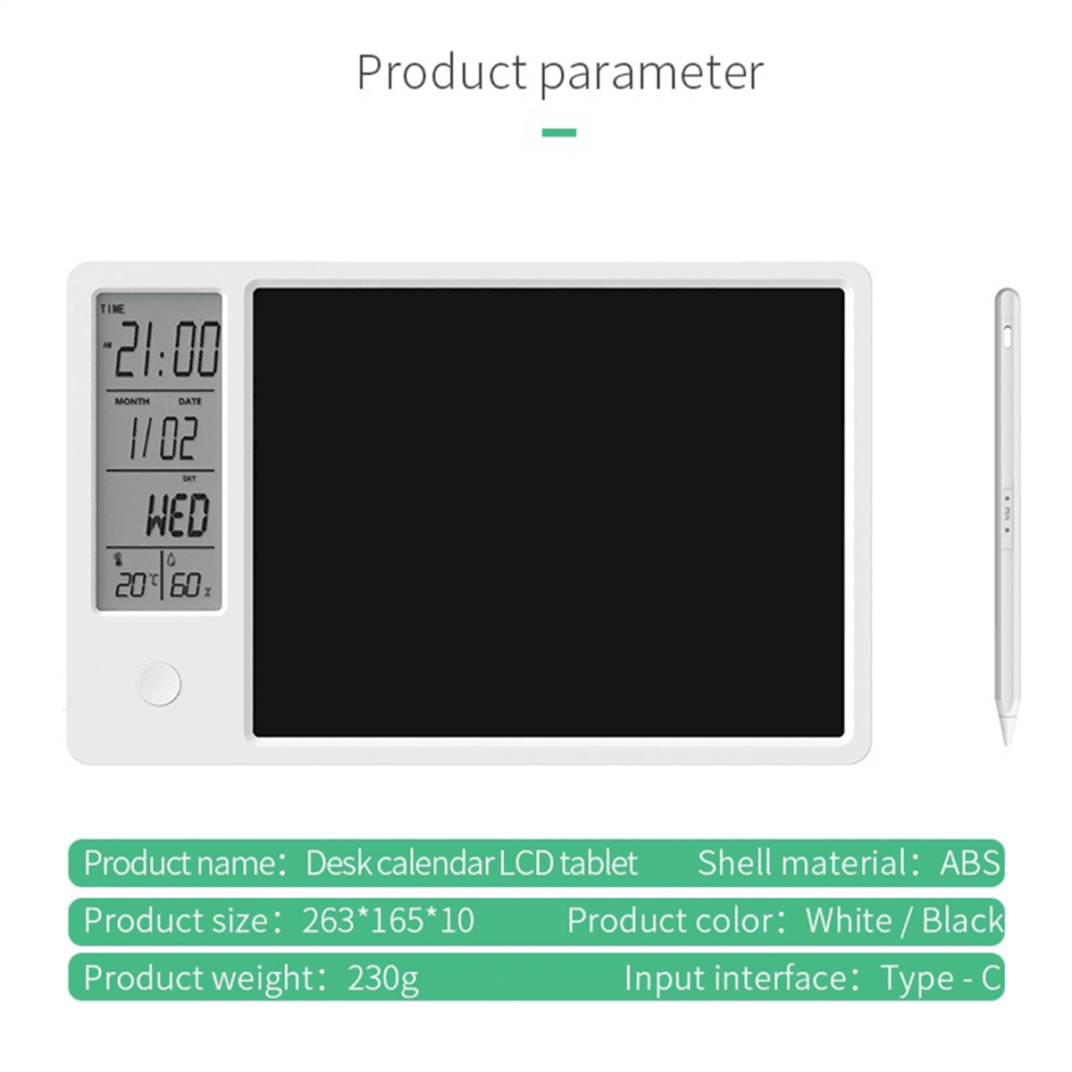 Multi-Function Electronic Calendar Desktop Calendar LCD Handwriting ...