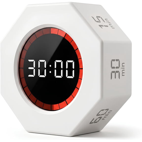 Multi-Function Electronic Timer, Learning Manament - USB-C Recharable Flip Timer with Presets, Silent Mode & Vibration - Ideal for ADHD, Pomodoro, Classroom, Kids, Kitchen & Chess Clock