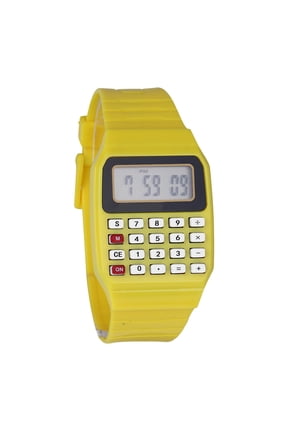 Multi-Function Electronic Wrist Watch With Calculator, Soft Silicone Strap Digital Time Watch For Daily Matching