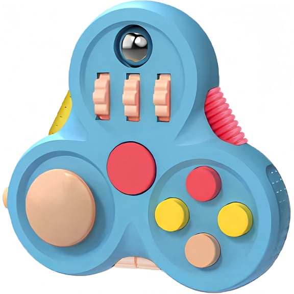 Multi-Function Fidget Toy, Sensory Stress Relief Handheld Game for Adults, Anxiety Relief Decompression Toy with Buttons, Sliders & Tactile Parts, Portable Fidget Gadget for ADHD & Focus