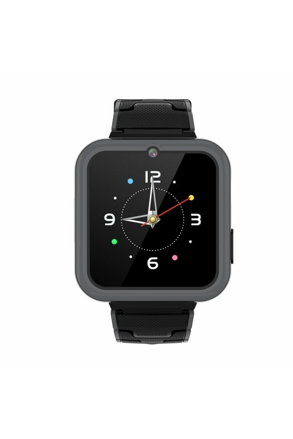 Multi-Function Game Smart Watch 1.8 Inch Touchscreen Music Player Flashlight Voice Chat Device Safety Tracker with SOS Alert Routine Management System(Black)