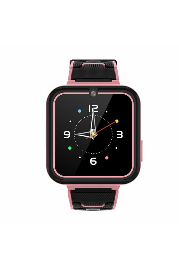 Multi-Function Game Smart Watch 1.8 Inch Touchscreen Music Player Flashlight Voice Chat Device Safety Tracker with SOS Alert Routine Management System(Pink)