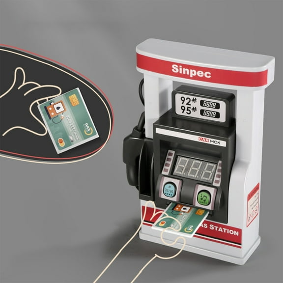 Multi Function Gas Station Simulation Car Puzzle Toy, with Voice Prompt and Intelligent Counting for Refueling Play, Educational Boy Toy Gift