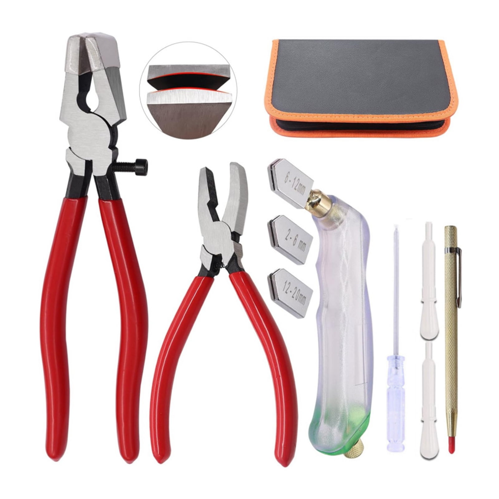 Multi-Function Glasses Cutter with 3 Replaceable Tips & Lubrication Feed for 2-20mm Thick Glass Projects