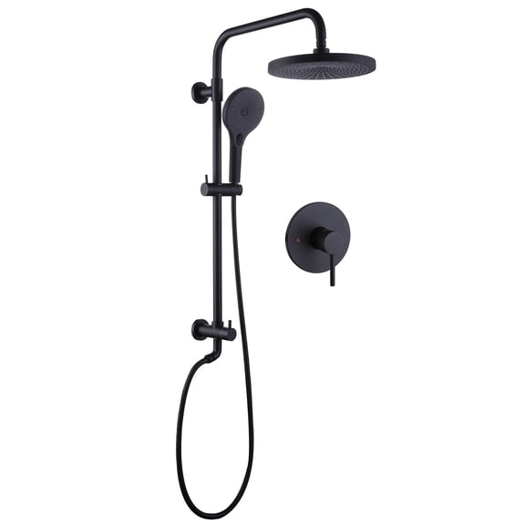 Multi Function Handheld Shower Head, Wall Mounted Exposed Shower System with Rough-In Valve