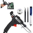 thumbnail image 1 of Multi-Function Iron Welder, Soldering Gun Automatic Hand-held Solder Iron Kit, Electric Welding Gun for One-hand Welding Repair & DIY, with Desoldering Pump, Tweezers, Soldering Wires (Black), 1 of 8