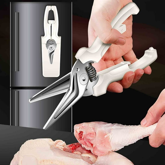 Multi-Function Kitchen Scissors Kadlawus Under $5 ! Spring-Assisted Cutting Tool for Meat & Herbs, Magnetic Storage, Non-Slip Handle, Dishwasher Safe, Versatile for Cooking & Gardening