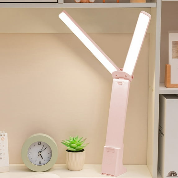 Multi-Function LED Double Head Desk Lamp with Large Lighting Range for Home Office, Portable Small Battery Operated Rechargeable Light, Reading, Studying, Dormitory