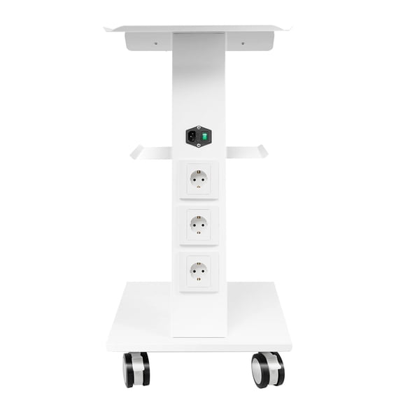 Multi-Function Lab Trolley Cart, 3 Tier Rolling Cart with Sockets, Instrument Tray Rolling Clinic Cart for Clinics, Hospitals, Beauty Salons, Embroidery Shops (16.1*14.2*30.3in)