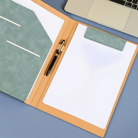 Multi-Function Leather Business Folder, Magnetic Contract Folder for Office Use, Document Organizer with Pen Insert and Elastic Closure