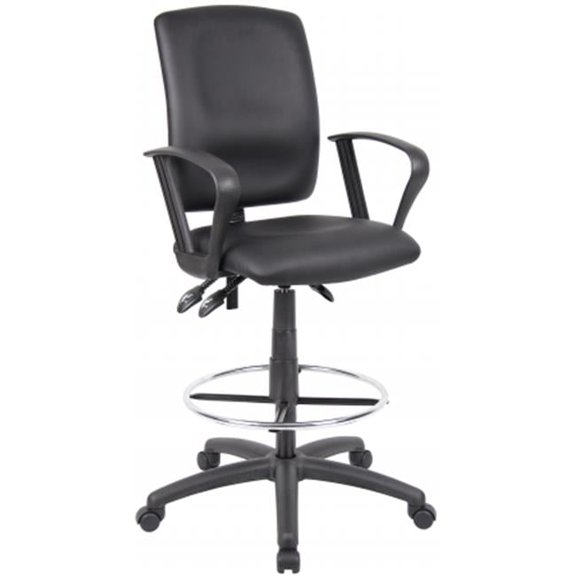 Multi-Function Leatherplus Drafting Stool With Loop Arms
