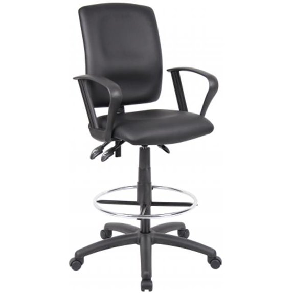 Multi-Function Leatherplus Drafting Stool With Loop Arms