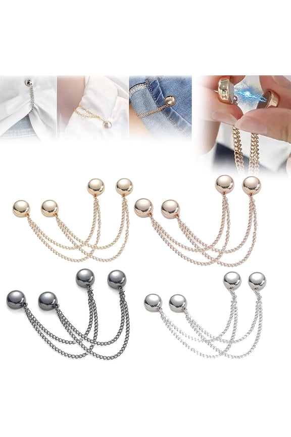 Multi-Function Magnetic Clothing Clips, 2024 New 8PACK Powerful Hijab Magnets with Chain, Magnetic Clothing Shawl Clips, Multi-Function Clothing Clips, Magnetic Shirt Accessories (8PACK Mix)