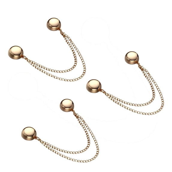 Multi-Function Magnetic Clothing Clips,3PCS Long Chain Round Magnetic Snap,Multifunctional T-Shirt Hem Shortened Magnetic Suction Seamless Snap (Gold)