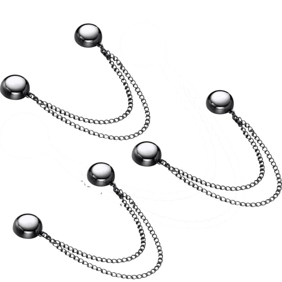 Multi-Function Magnetic Clothing Clips,3PCS Long Chain Round Magnetic Snap,Multifunctional T-Shirt Hem Shortened Magnetic Suction Seamless Snap (Gray)