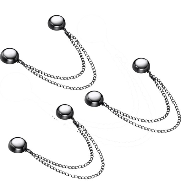 Multi-Function Magnetic Clothing Clips,3PCS Long Chain Round Magnetic Snap,Multifunctional T-Shirt Hem Shortened Magnetic Suction Seamless Snap (Gray)