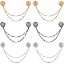 Multi-Function Magnetic Clothing Clips, 6 Pcs Magnetic Clothing Pins with Chain, Strong Metal Pinless Button Clips for Fixing Cardigan, Hijab, T-Shirt, Pants Hem