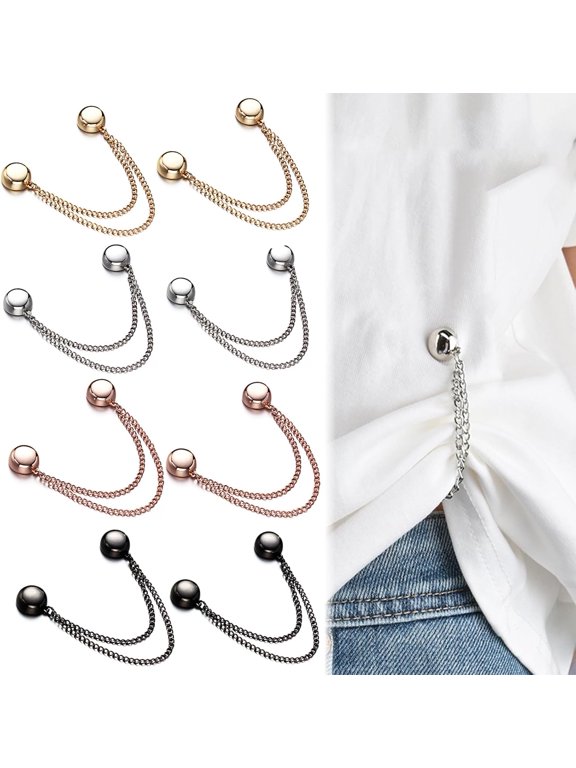 Multi-Function Magnetic Clothing Clips with Strong Closure for T-Shirts, Blouses, Pants Hem Adjusting & Styling, Multi-Function Tailoring Clip for Sleeves, Dresses, Skirts