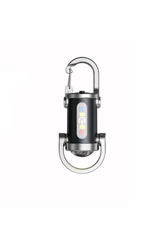 Multi Function Mini Keychain Flashlight, Portable Pocket Hook Flood Light, Compact Outdoor Hanging Torch, Small Clip-On Emergency Illumination For Camping Backpack Carry