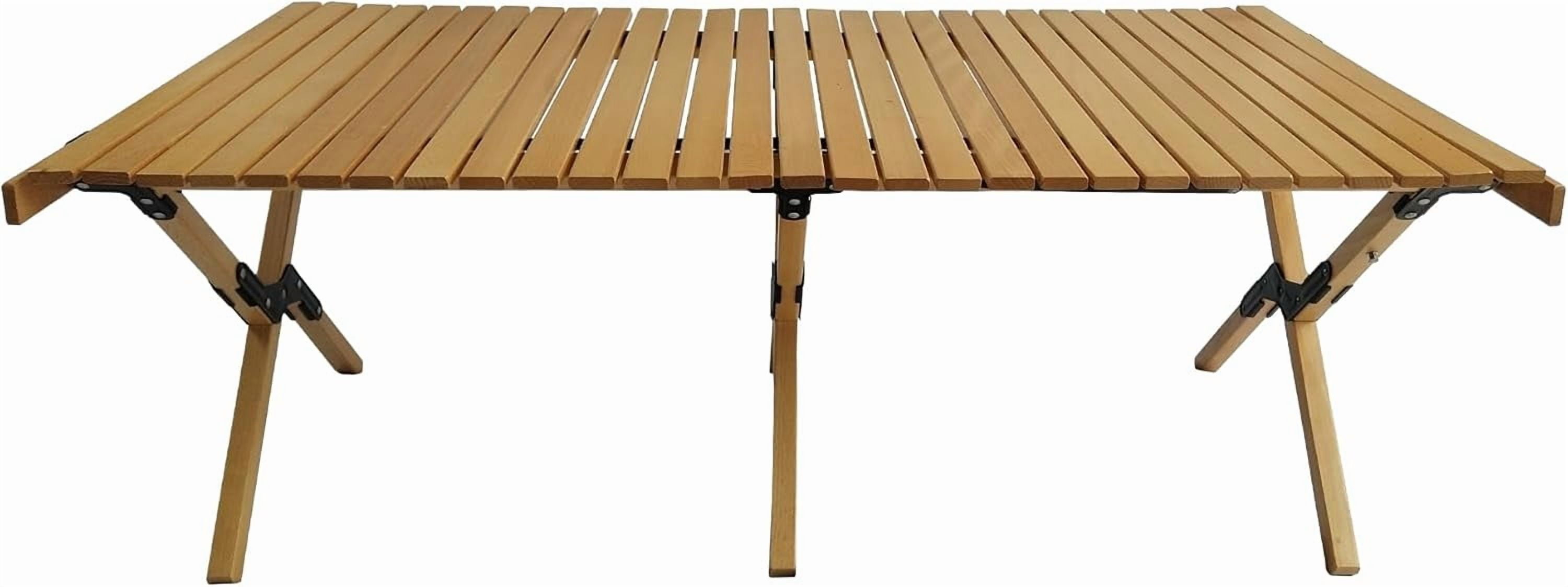 Multi-Function Outdoor Wooden Foldable Dining Table, Roll-Up Table Top ...