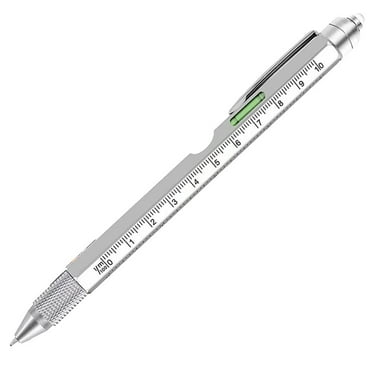 Multi-Function Pen 9 In 1 Stocking Stuffers Father's Day Gifts Multitool Pen Set Christmas Gifts For Dad Gifts Cool Gadgets Silver