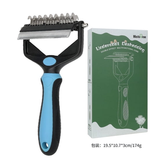 Multi-Function Pet Dematting Comb Grooming Brush for Dogs & Cats, Undercoat Rake Deshedding Tool, Knot Remover Grooming Comb with Comfortable Grip