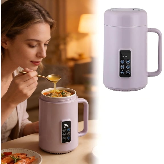 Multi-Function Portable Electric Kettle  1000ml with Programmable Timer & Auto Cook, 4 Temp Settings, Ideal for Office, Dorm & Hotel, Safe & Convenient(RL Purple 1 PC)