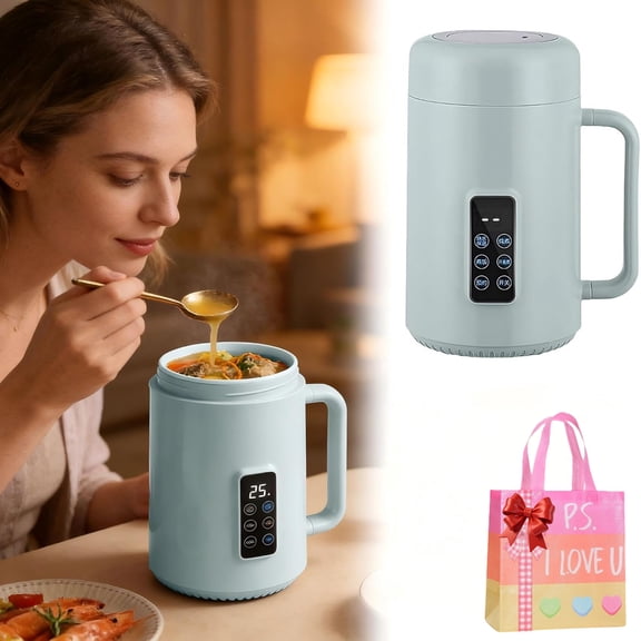 Multi-Function Portable Electric Kettle - 1000ml with Programmable Timer & Auto Cook, 4 Temp Settings,Prepare at Night & Enjoy in Morning,for Office, Dorm,Hotel, Safe and convenient (Green)